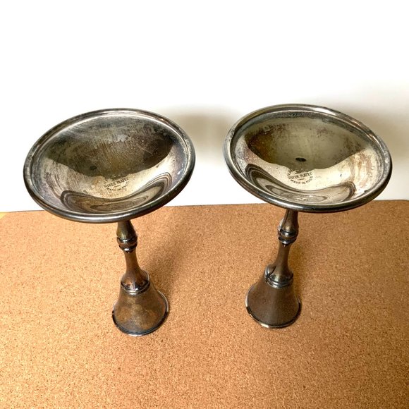 Vintage Valero Spain Pair Of Silver Plated Candle Sticks - Picture 9 of 16